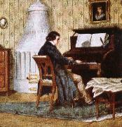johannes brahms, schumann composing at his piano